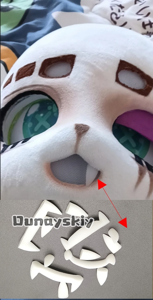 Cosplay Prop 3D Print - Furry 3D การพิมพ์ Kemono Fursuit ฟันปลอมคอสเพลย์เครื่องแต่งกายอุปกรณ์เสริม