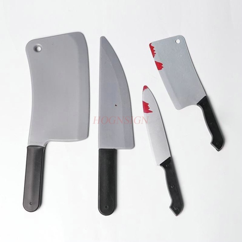 Cosplay Prop Axe - ฮาโลวีน Props Cos สยองขวัญเลือด-ชี้มีด Performance พลาสติกจำลองอาวุธขวานเลื่อยปลอมครัวมีด