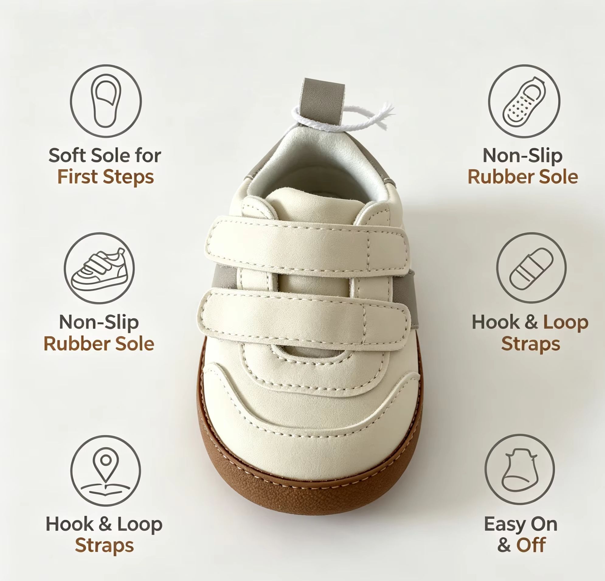 รองเท้าผ้าใบเด็กอ่อน Oddler พื - Velcro Hook Loop บทวิจารณ์และราคา